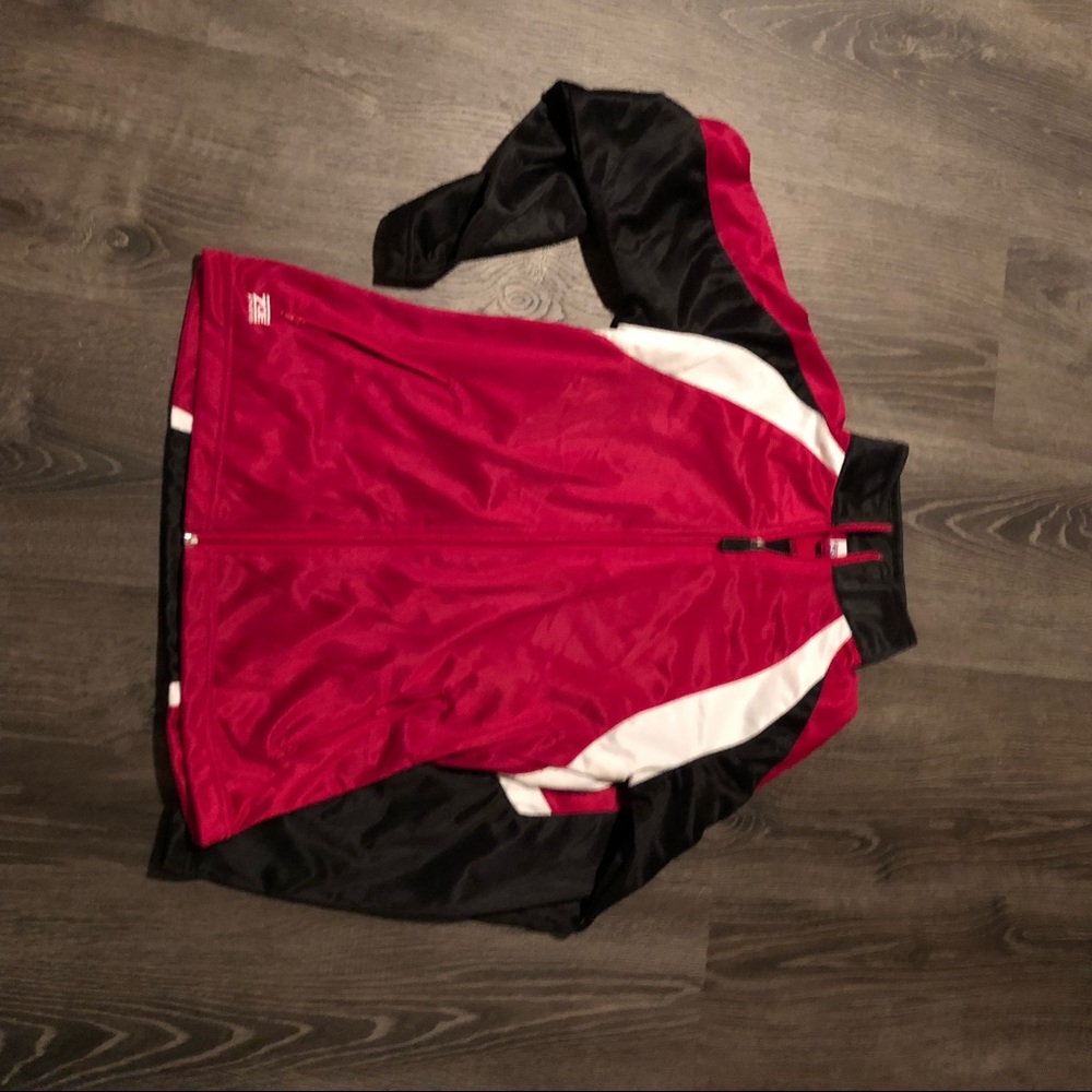 Red white and black athletic jacket